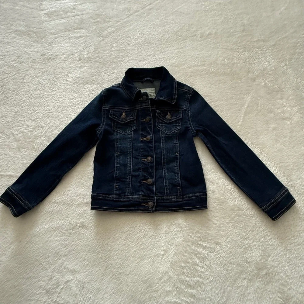 Copper Key Toddler Girls Denim Jacket Size 3T Dark Wash Button Front‎ Stretch